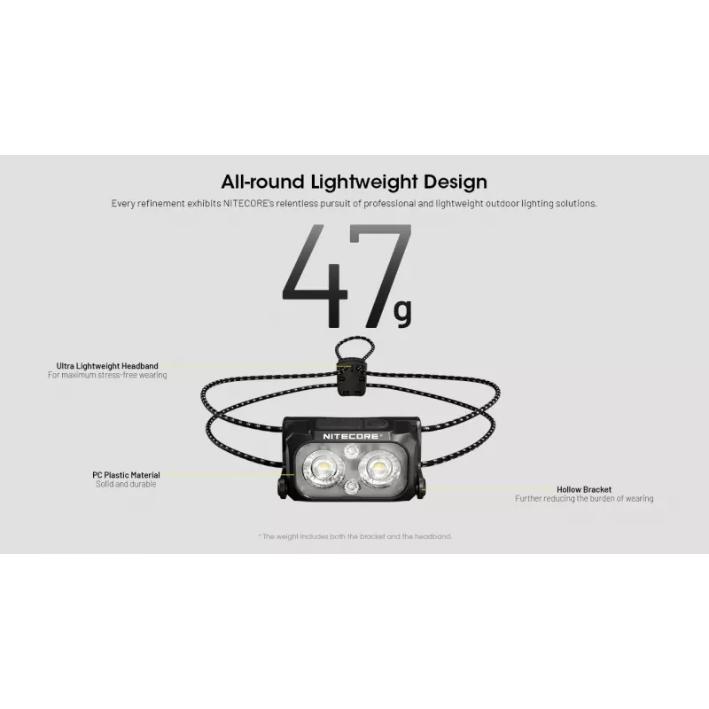 Stirnlampe Nitecore NU25 MCT UL wiederaufladbar leicht 400 lm mehrfarbige Temperatur