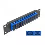 Glasfaser-Patchpanel DeLOCK 10 Zoll 12 Port SC Duplex blau 1U schwarz