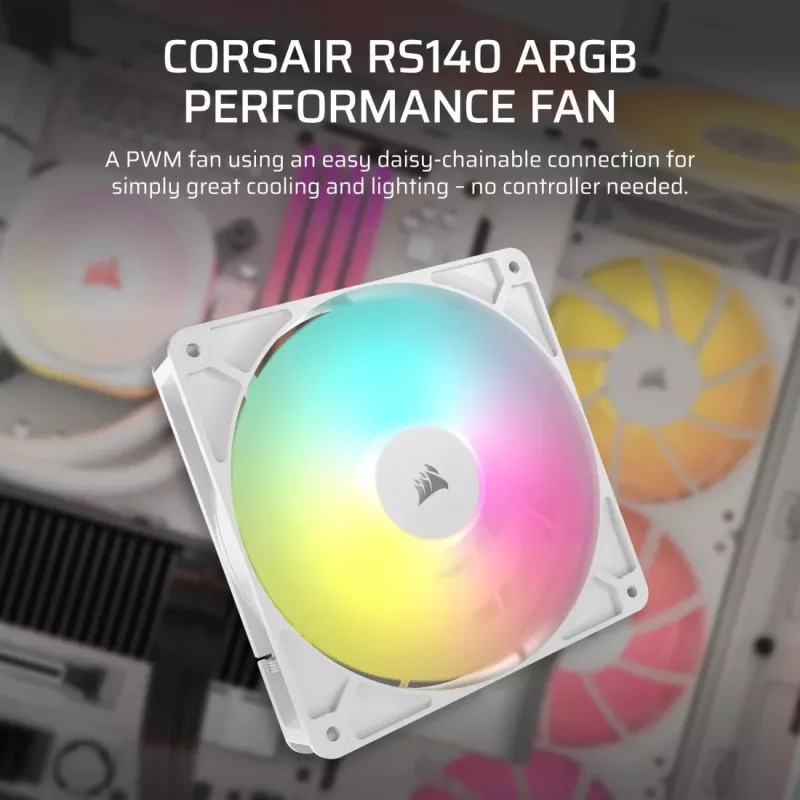Lüfter Corsair RS140 ARGB 14 cm Weiß 330-1700 U/min