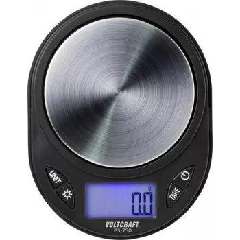 VOLTCRAFT PS-750 Taschenwaage Wägebereich (max.) 750 g Ablesbarkeit 0,1 g batteriebetrieben Schwarz (PS-750)