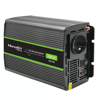 Auto-Wechselrichter Qoltec Monolith 2000 W Schwarz 24 V