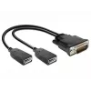 Video-Kabeladapter DeLOCK 65354 DMS auf 2 x DisplayPort Schwarz