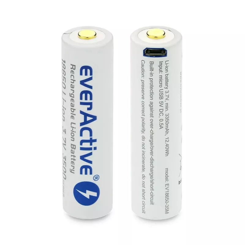18650 Li-Ion 3.7V everActive 3500mAh battery (1 Stk.) micro-USB with protection