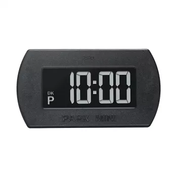 Elektronische Parkscheibe Needit Park Mini — schwarz, ABS und Glas, CR-2450 3V, 82×25×45 mm