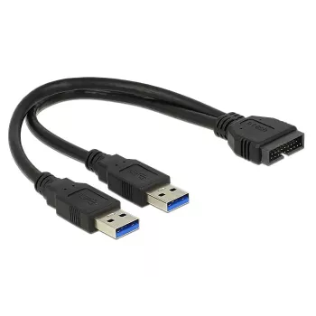 USB-Kabel DeLOCK 0,25m USB3.0/2xUSB3.0 83910