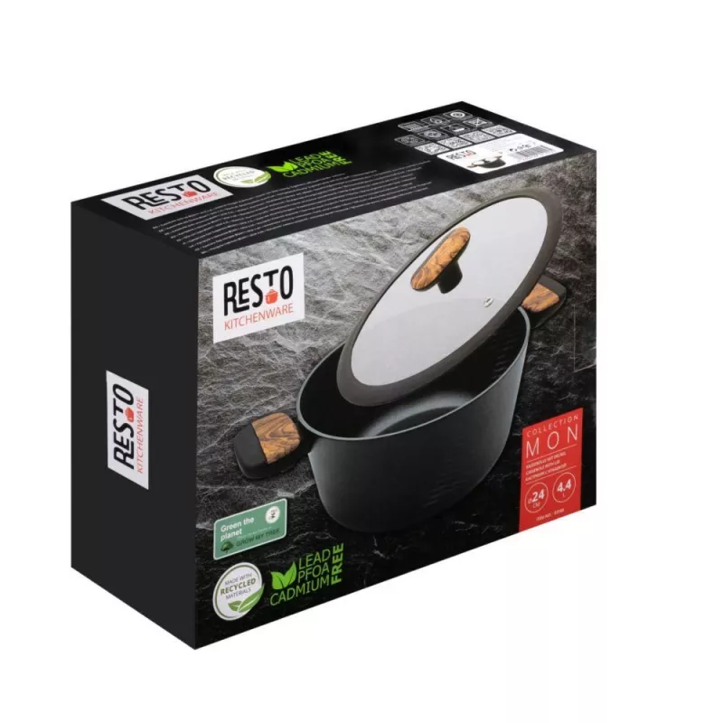 Schmortopf RESTO 93188 Kochtopf für den Herd, 24 cm, 4,4 L
