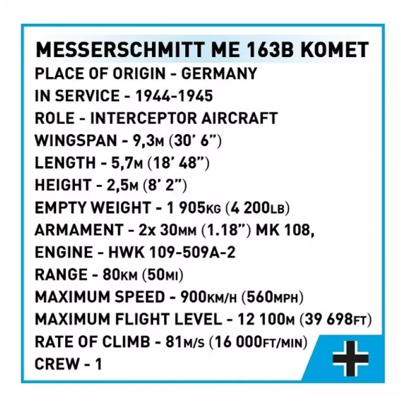 Bausteine Messerschmitt Me 163B Komet 543 Teile