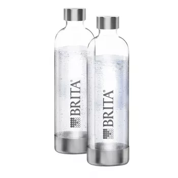 Sprudlerflasche BRITA 1043722 — Edelstahl, 1 L, transparent, 2er-Pack