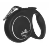 Flexi Schwarz Design M, Rollleine mit Band, 5 m, für mittelgroße Hunde (10–25 kg), max. Belastung 20 kg
