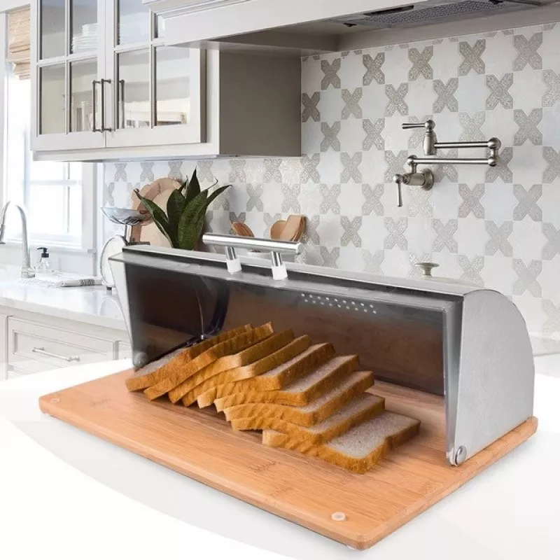 Brotkasten Maestro MR-1670S Edelstahl, Arbeitsplatte 370×240×140 mm