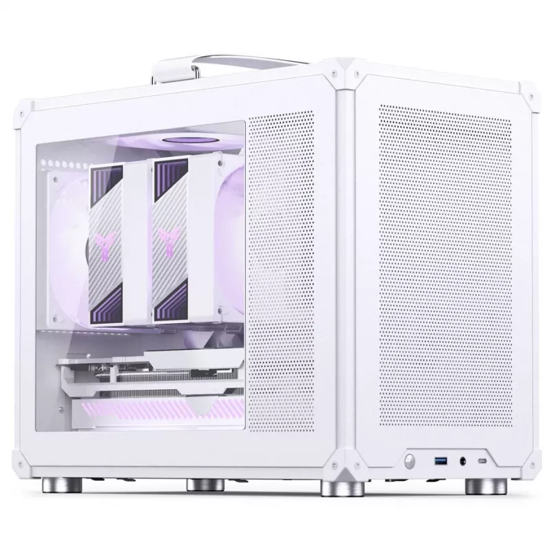 Jonsbo C6 MAX PC-Gehäuse, Mini-Gehäuse, Micro-ATX, Hartglas - Weiß