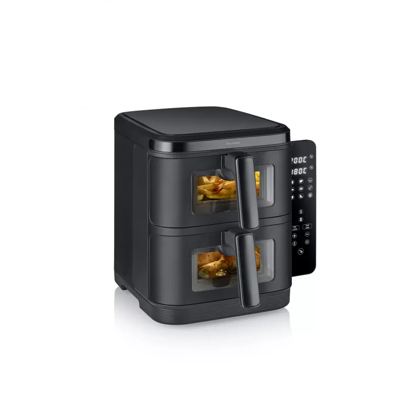 Fritteuse SEVERIN FR 2468 S-Fry Duo Stack 2-in-1 Kochkapazität, Dualkorb-Design