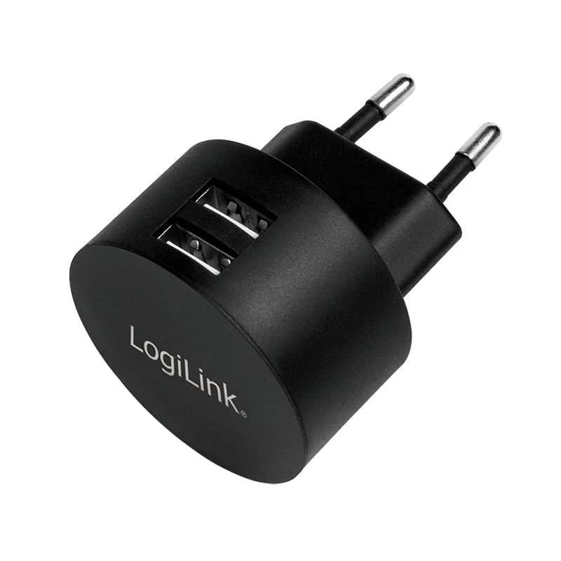 USB-Steckdosenadapter LogiLink PA0218 2x USB-Anschluss für Schnellladung 10,5 W