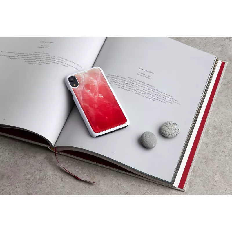 Smartphone-Hülle iKins für iPhone XR – pink lake und weiß