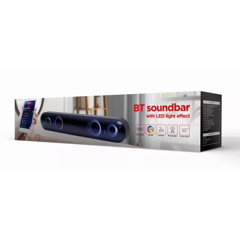 Gembird SPKBT-BAR400L Soundbar-Lautsprecher Schwarz 2.0 Kanäle 10 W