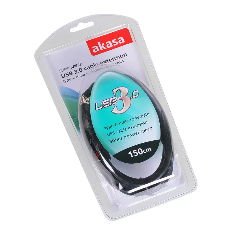 USB 3.0 Kabel Akasa AK-CBUB02-15BK 1,5m Schwarz