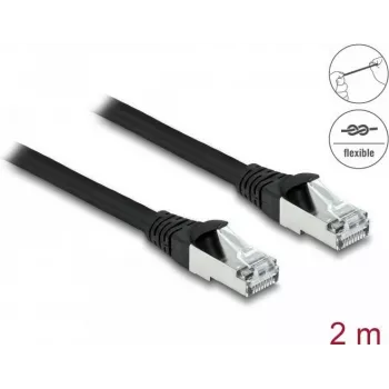 Netzwerkkabel DeLOCK RJ45 Kat.6A 2m Schwarz