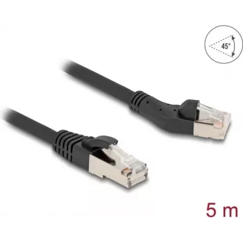 Netzwerkkabel DeLOCK RJ45 Cat.8.1 45° links abgewinkelt 5 m schwarz