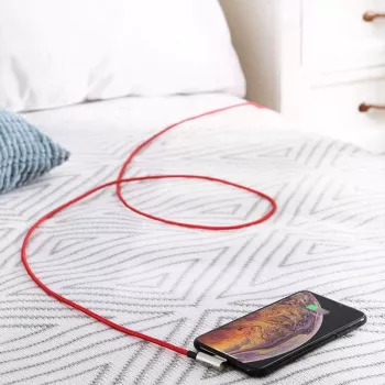 USB-auf-Lightning-Kabel Aukey CB-AL01 Rot – Nylongeflecht, Lightning-Stecker für Apple-Geräte