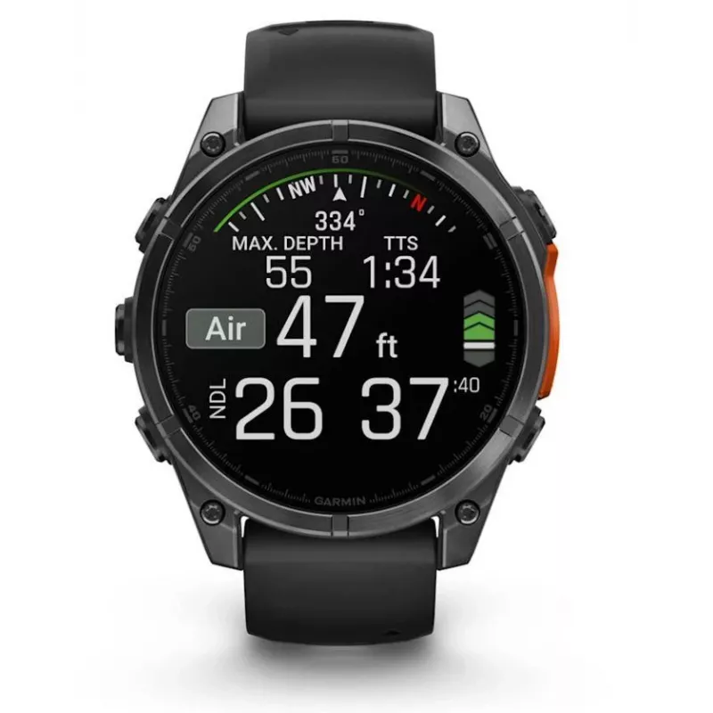 Garmin Fenix 8 3,56 cm (1,4) AMOLED 47 mm Digital 454 x 454 Pixel Touchscreen Schwarz Wi-Fi GPS (Satellit)