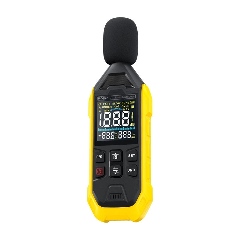 Schallpegelmesser Fnirsi FDM01 — Digitales Dezibel-Messgerät, Messbereich 30–130 dB