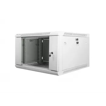 Lanberg Wandmontage-Schrankgehäuse 19 inch 6U 600x600mm grau (Glastür)