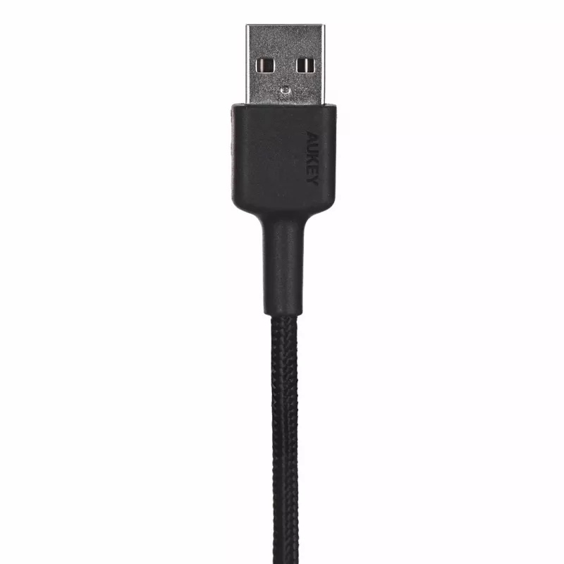 USB-A-auf-USB-C-Kabel AUKEY CB-CD30 0,9 m – Schwarz, geflochten, USB PD 3.0, 0,48 Gbit/s