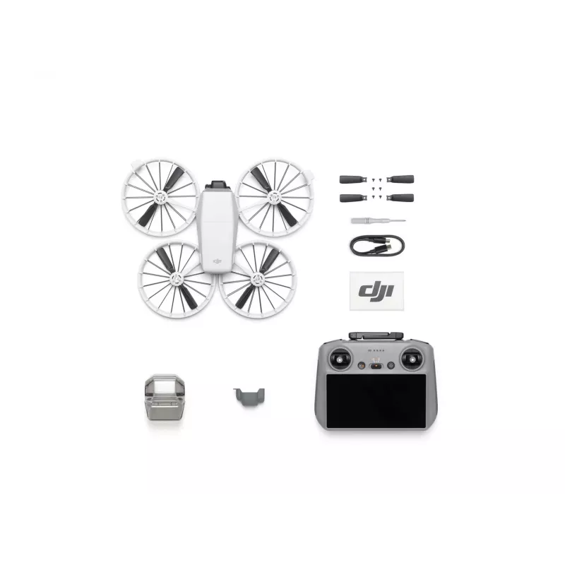 Drohne DJI Flip 4 mit 48 MP Kamera, 4K (3840x2160), 3110 mAh Akku, 16 m/s, 14.000 m Reichweite, 4 Rotoren, 0,249 kg, Schwarz/Weiß