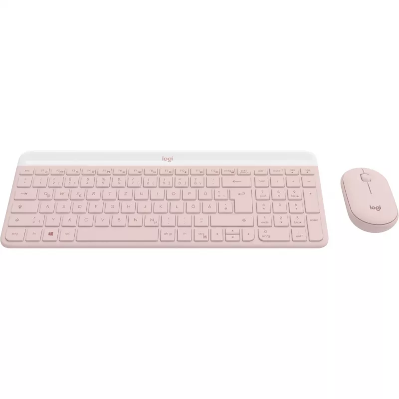Logitech Slim Wireless Combo MK470 - Tastatur-Maus-Set - Funk - 2,4 GHz - QWERTY - rosé (920-011314)