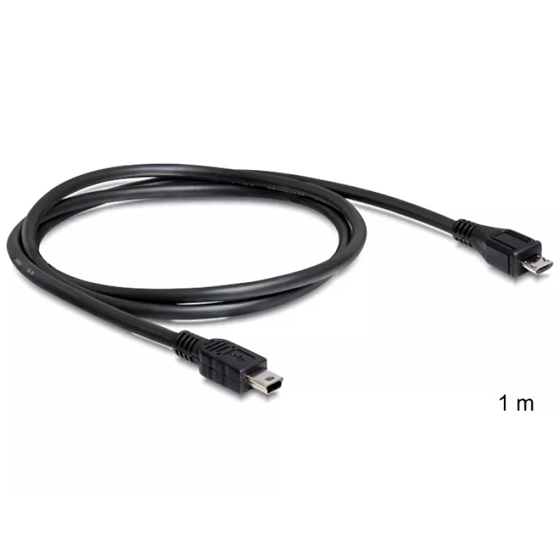 USB-Kabel DeLOCK 83177 1m Micro-USB B Mini-USB B Schwarz
