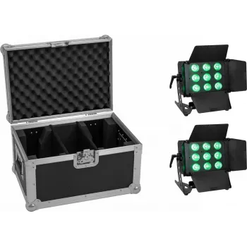 LED-Lichtset EUROLITE CLS-9 QCL RGB/WW 9x7W — 9 Scheinwerfer, QCL RGB/WW LEDs, je 7W