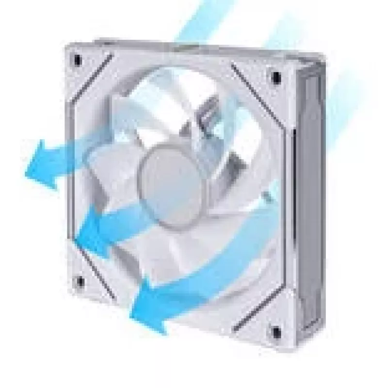 Computergehäuselüfter Lian Li Uni Fan 12RSLIN3W 120 mm Weiß, 12 V, 0,2–2100 U/min, 2,66 mmH2O, FDB