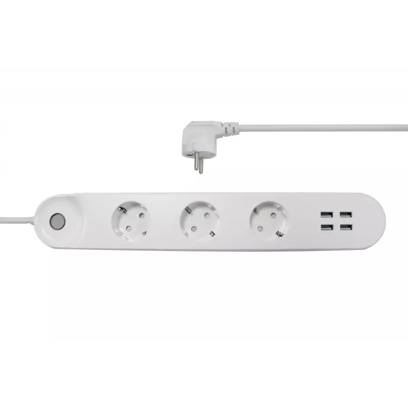 Intelligente Steckdosenleiste Denver SHP-300U 3 AC-Steckdosen Typ E 4 Weiß