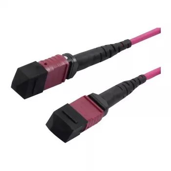 LWL-MTP-Female Patchkabel OM4 LowLoss(ELite), 12 Fasern, Typ B gekreuzt, heather violet, 15 m, Synergy 21 (S216792)