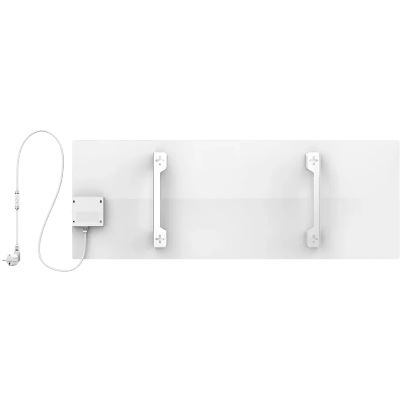 AENO Premium Eco Smart Heater, 700 W, gehärtetes Glas, Infrarot- + Konvektionsheizung, LED-Display, Steckertyp: Europa (Typ E/F), WEISS