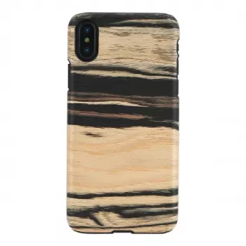 Smartphone-Hülle man and wood für iPhone X/XS – weißes Ebenholz schwarz