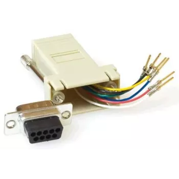 Kabel-Gender-Changer MicroConnect SAD008 — RJ45 F auf DB9 F, beige