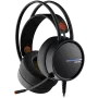 CANYON INTERCEPTOR GH-8A, Gaming-Headset 3,5-mm-Klinke plus USB-Anschluss für LED-Hintergrundbeleuchtung, einstellbares Mikrofon und Lautstärkeregelung, mit 2-in-1-3,5-mm-Adapter, Kabel 2 m, Schwarz und Orange