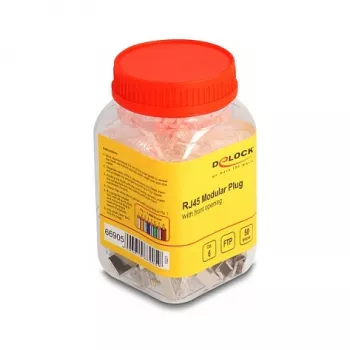 DeLOCK RJ45 Modularstecker Cat.6 50 Stück mit Knickschutztüllen