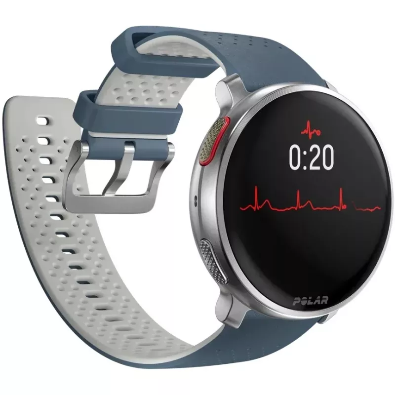 Polar Vantage V3 - Aluminium - Sportuhr mit Armband - Silikon - Display 3,5 cm (1,39 inch) - 32 GB - Bluetooth - 57 g - himmelblau (900108892)
