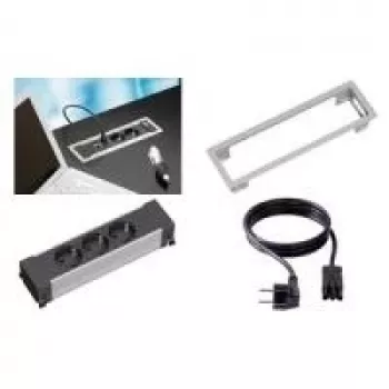 Bachmann POWER FRAME 3-fach - Rahmen für Anschlüsse - Silbergrau, RAL 9006 (317.000)