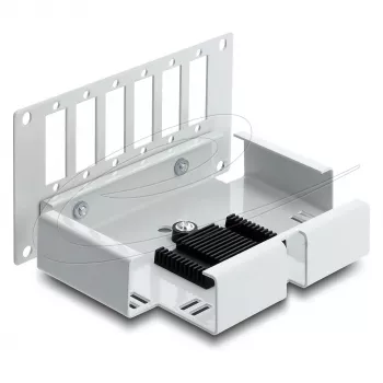 Patchpanel DELOCK 6-Port Glasfaser für SC Duplex oder LC Quad, grau Metall, DIN-Schienen-Montage