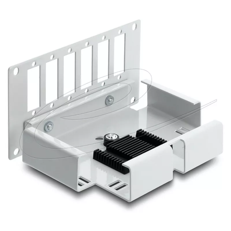 Patchpanel DELOCK 6-Port Glasfaser für SC Duplex oder LC Quad, grau Metall, DIN-Schienen-Montage