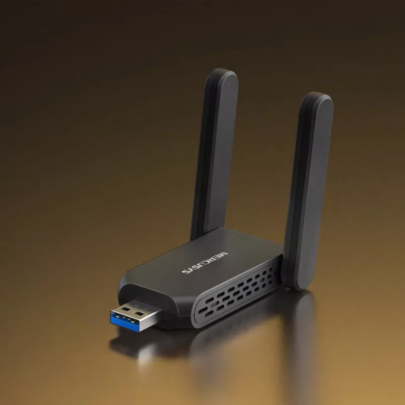 Wi‑Fi USB Adapter MERCUSYS MA72XH AX1800 mit High‑Gain Antennen, USB‑A Plug‑and‑Play