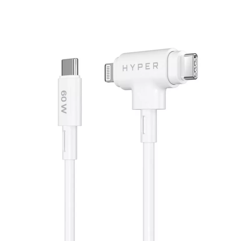 HYPER HyperJuice USB-Kabel USB 2.0 1,5 m USB-C USB-C/Lightning Weiß