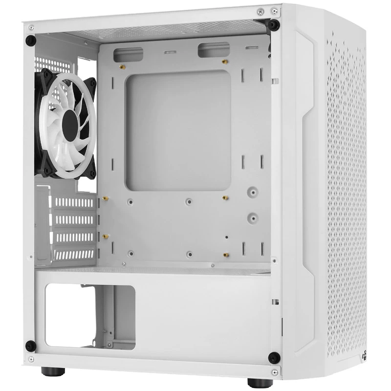 ATX AEROCOOL TRINITY MINI FRGB MICRO MINI TOWER GEHÄUSE MIT GLASPANEEL (WEIß)