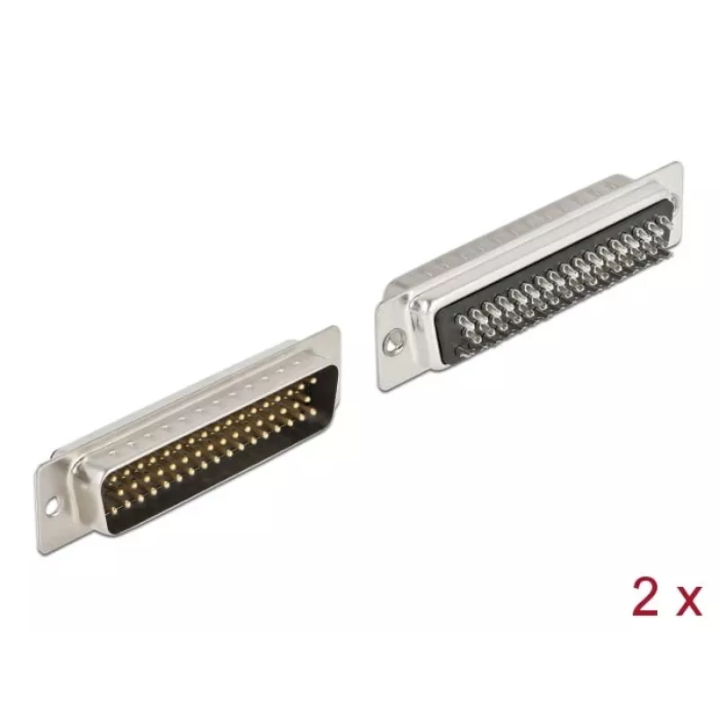 D-Sub HD 50-polig Stecker Metall Lötversion 2 Stück DeLOCK 66705