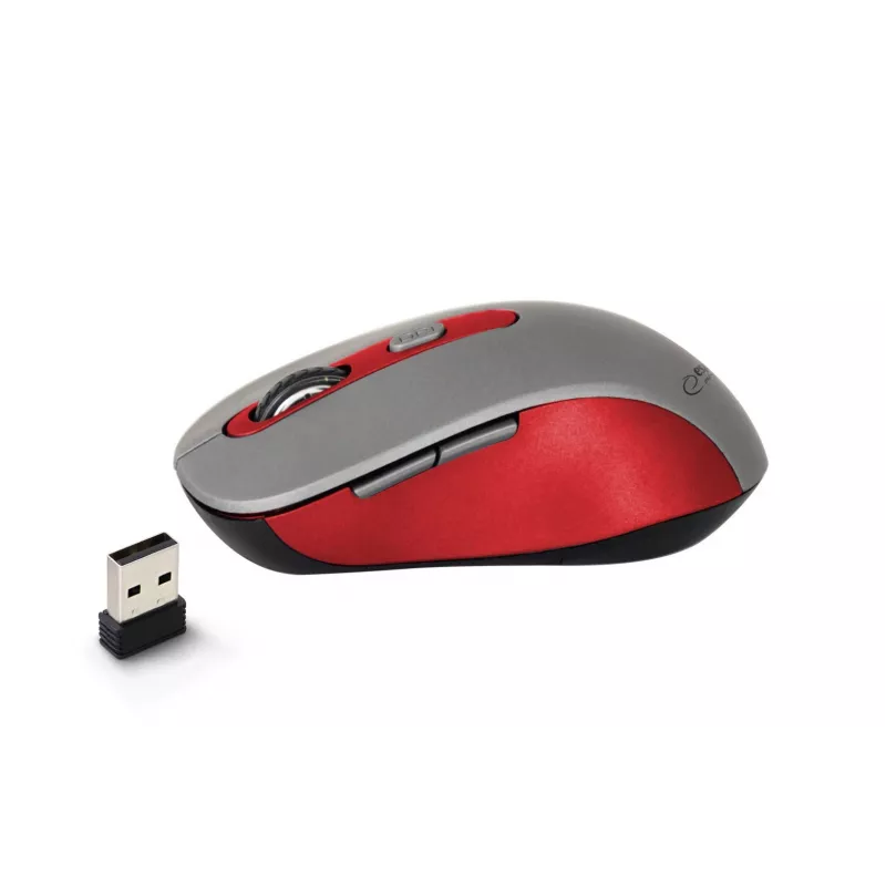Kabellose optische Maus ESPERANZA EM131R 2,4 GHz, 1600 DPI, beidhändig, Nano-USB-Empfänger, 6 Tasten, grau