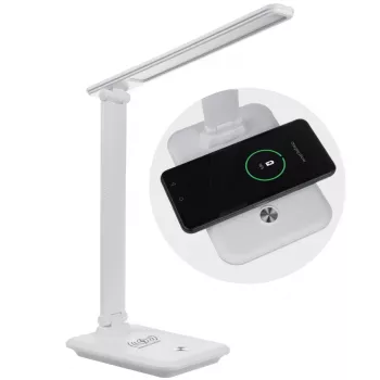 LED-Schreibtischlampe MACLEAN MCE616W 9W mit integriertem Qi-Wireless-Ladegerät