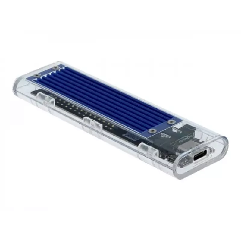 SSD-Gehäuse DeLOCK 42620 Externes Gehäuse für M.2 NVME PCIe SSD mit USB Typ-C-Buchse, transparent